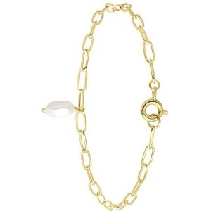 Zilveren goldplated armband met zoetwaterparel