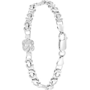 Lucardi Kinderen Armband Surinaamse mattenklopper - Echt Zilver - Armband - Cadeau - 17 cm - Zilverkleurig