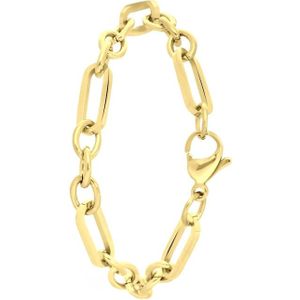 Lucardi Dames Plated armband Odila - Staal - Armband - Cadeau - 20 cm - Goudkleurig