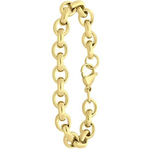 Lucardi Dames Plated armband Valerie - Staal - Armband - Cadeau - 20 cm - Goudkleurig