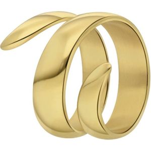 Lucardi Dames Goldplated ring Rosamonde - Ring - Cadeau - Staal - Goudkleurig