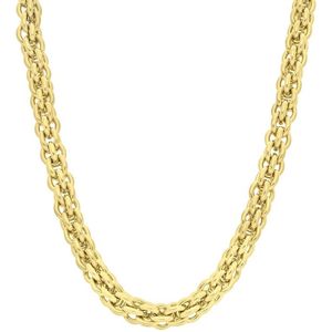 Lucardi Dames Plated ketting Anaulle - Staal - Ketting - Cadeau - 47 cm - Goudkleurig
