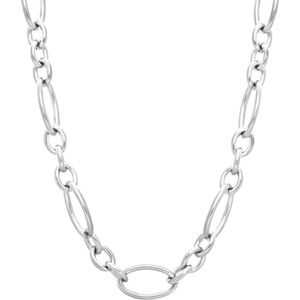 Lucardi Dames Ketting Madeleine - Staal - Ketting - Cadeau - 50 cm - Zilverkleurig