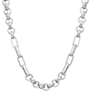 Lucardi Dames Ketting Angeline - Staal - Ketting - Cadeau - 47 cm - Zilverkleurig