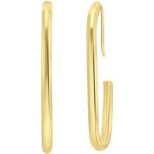 Lucardi Dames Goldplated oorbellen Perrine - Oorbellen - Moederdag Cadeautje - Staal - Goudkleurig