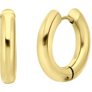 Lucardi Dames Goldplated oorbellen Seraphine - Oorbellen - Cadeau voor vrouwen - Staal - Goudkleurig