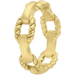 Lucardi Dames Goldplated ring Iva - Ring - Cadeau voor vrouwen - Staal - Goudkleurig