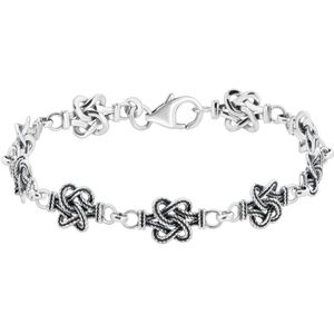 Lucardi Dames Armband Surinaamse mattenklopper - Echt Zilver - Armband - Cadeau - 18 cm - Zilverkleurig