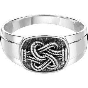 Lucardi Heren Ring Surinaamse mattenklopper - Ring - Cadeau - Echt Zilver - Zilverkleurig