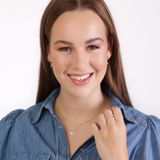 Lucardi - Galaxy Ring - Goudkleurig - Echt Zilver - Zirkonia