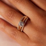 Lucardi Dames Goldplated ring met zirkonia Ring Echt Zilver 18 Karaat goldplated