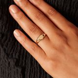 Lucardi - Zegelring Hart - Ring - 14 Karaat Goud - Geelgoud