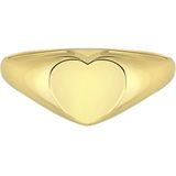Lucardi - Zegelring Hart - Ring - 14 Karaat Goud - Geelgoud