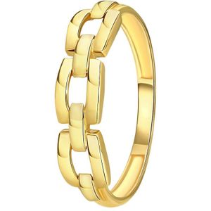 14 Karaat geelgouden ring gourmetschakel