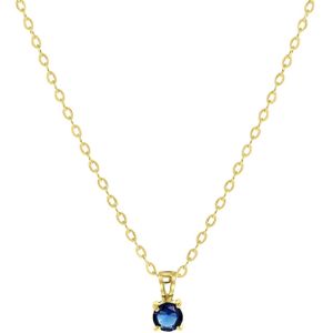 Lucardi Dames Ketting met hanger geboortesteen - Staal - Ketting - Cadeau - 45 cm - Goudkleurig