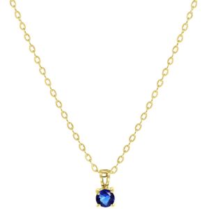 Stalen goldplated ketting & hanger geboortesteen
