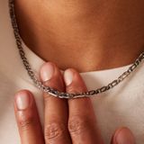 Gerecycled zilveren voor heren schakelketting schakel