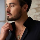 Lucardi Heren Goldplated Oorringen Hanger Kruis - Oorbellen - Cadeau - Staal - Goudkleurig