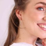 Lucardi - Oorringen - Goudkleurig - Goldplated - Zirkonia Hart