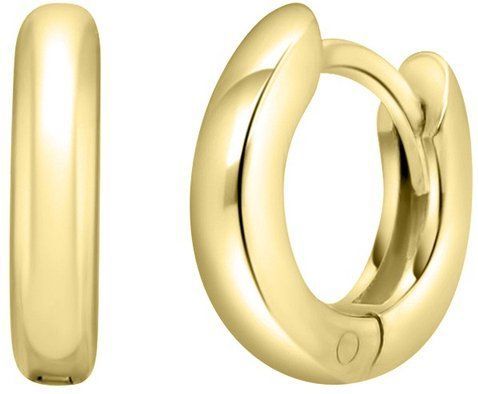 Lucardi Dames Goldplated Oorringen - Oorbellen - Cadeau - Echt Zilver - Goudkleurig