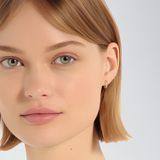 Lucardi Dames Goldplated oorringen zirkonia - Oorbellen - Cadeau - Echt Zilver - Goudkleurig