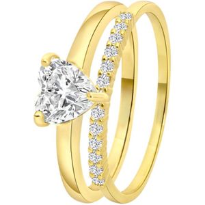 Lucardi - Ringe 925 Silber - goldfarbig 1 ct Damen (34.39 € / 1 ct)