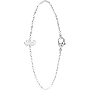 Lucardi Dames Armband met letter hanger - Staal - Armband - Cadeau - 18 cm - Zilverkleurig