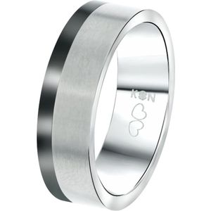 Lucardi Heren Vriendschapsring Tokyo - Ring - Cadeau - Titanium - Zilverkleurig