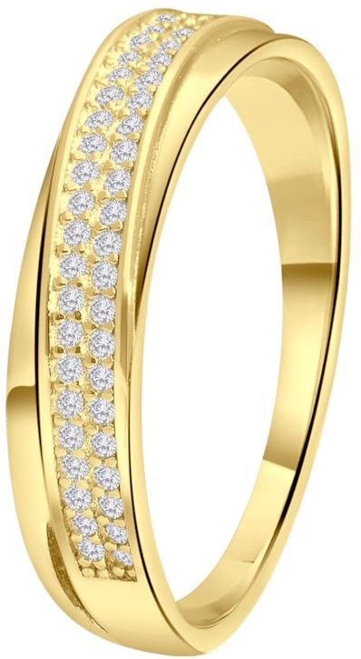 Lucardi - Ring - Goudkleurig - Goldplated met Zirkonia