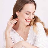 Lucardi - Goldplated Dubbele Ring - Goudkleurig - Echt Zilver - Met Zirkonia