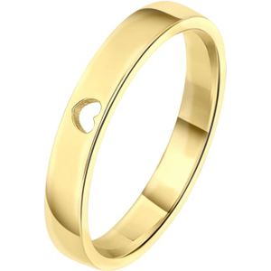 Zilveren goldplated ring met uitgesneden hart