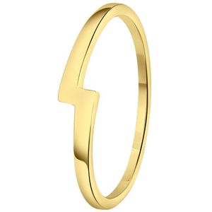 Lucardi Dames Goldplated ring galaxy bliksemschicht - Ring - Cadeau voor vrouwen - Echt Zilver - Goudkleurig