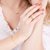 Lucardi - Goldplated Ring - Goudkleurig - Echt Zilver - Met Zirkonia