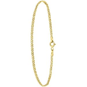 Lucardi Dames Armband schakel fantasie - Echt Zilver - Armband - Cadeau voor vrouwen - 19 cm - Goudkleurig