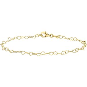 Zilveren goldplated armband hartschakel