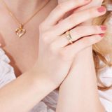 Lucardi - Ring - Goudkleurig - Echt Zilver - Zirkonia