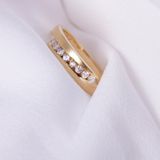 Lucardi - Ring - Goudkleurig - Echt Zilver - Zirkonia