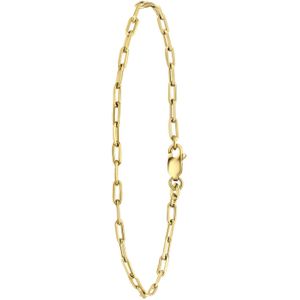 Lucardi Dames Armband closed forever 3mm - Echt Zilver - Armband - Cadeau - 18 cm - Goudkleurig