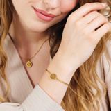 Lucardi - Goldplated Armband - Goudkleurig - Staal - 20 cm