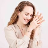 Lucardi Dames Ketting met hanger open klaver - Staal - Ketting - Cadeau - 47 cm - Zilverkleurig