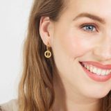 Lucardi - Oorbellen - Goudkleurig - Goldplated - Letter I - Staal