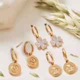 Lucardi - Oorbellen - Goudkleurig - Goldplated - Letter I - Staal