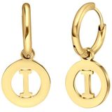 Lucardi - Oorbellen - Goudkleurig - Goldplated - Letter I - Staal