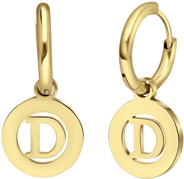 Lucardi - D - Oorbellen - Goudkleurig - Staal