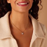 Lucardi - Dames Ketting met Hanger Hart - Ketting - Goudkleurig - Staal - 47 cm