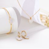 Lucardi - Dames Ketting met Hanger Hart - Ketting - Goudkleurig - Staal - 47 cm