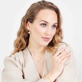 Lucardi Dames Ketting met hanger oog - Staal - Ketting - Cadeau - 47 cm - Goudkleurig