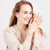 Lucardi Dames Ketting met Hanger Oog - Staal - Ketting - Cadeau - 47 cm - Zilverkleurig