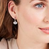 Lucardi - Oorbellen met Kristallen Oog - Oorbellen - Zilverkleurig - Staal