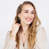 Lucardi - Ketting met Letter - Goudkleurig - Staal - 47 cm